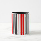 Mug Motif de rayures rouges noires et blanches  (Centre)