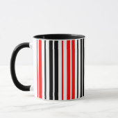 Mug Motif de rayures rouges noires et blanches  (Gauche)