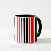 Mug Motif de rayures rouges noires et blanches  (Devant droit)