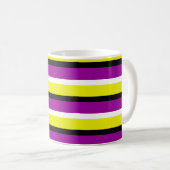 Mug Motif de rayures violet jaune (Devant droit)