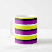 Mug Motif de rayures violet jaune (Devant gauche)