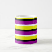 Mug Motif de rayures violet jaune (Centre)