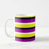 Mug Motif de rayures violet jaune (Gauche)