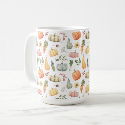 Mug Motif de récolte d'automne Watercolor (Devant gauche)
