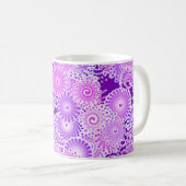 Mug Motif de remous de fractale, nuances de pourpre (Devant droit)
