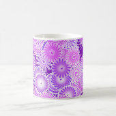 Mug Motif de remous de fractale, nuances de pourpre (Centre)