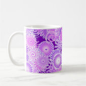 Mug Motif de remous de fractale, nuances de pourpre (Gauche)