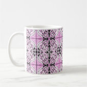 Mug Motif de répétition Abstrait rose noir blanc (Gauche)