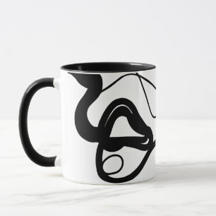 Mug Motif de rétention : Abstrait noir, blanc, gris et