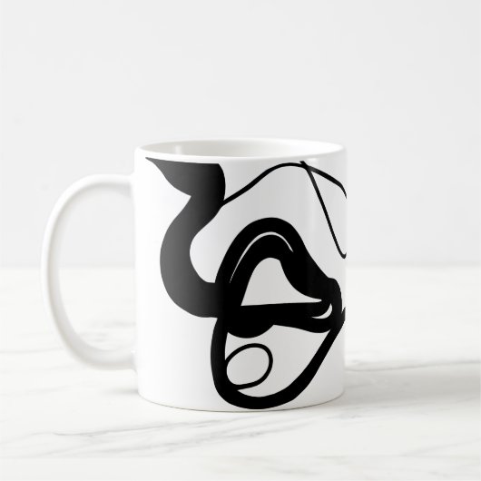 Mug Motif de rétention : Abstrait noir, blanc, gris et (Gauche)