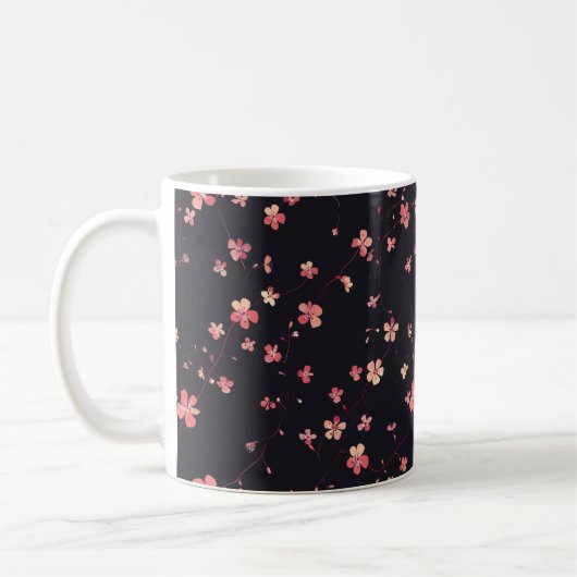 Mug Motif de rêve floral foncé (Gauche)