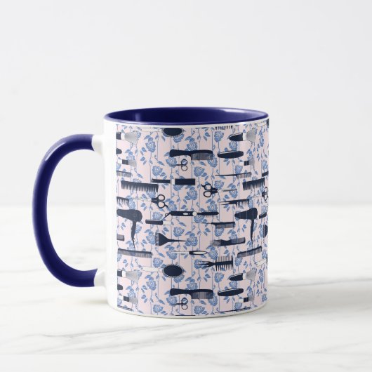 Mug Motif de rose de bleu de soin de beauté (Gauche)