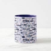 Mug Motif de rose de bleu de soin de beauté (Centre)