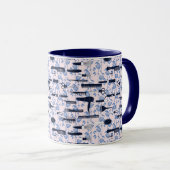 Mug Motif de rose de bleu de soin de beauté (Devant droit)