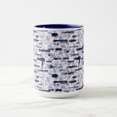 Mug Motif de rose de bleu de soin de beauté (Centre)