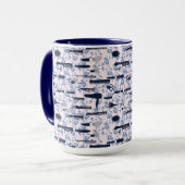 Mug Motif de rose de bleu de soin de beauté (Devant gauche)