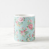 Mug Motif de rose de cru avec le monogramme (Centre)