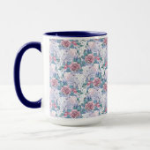 Mug Motif de rose de rose et de bleu (Gauche)