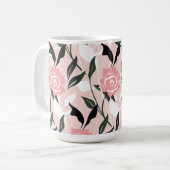 Mug Motif de rose rose (Devant gauche)