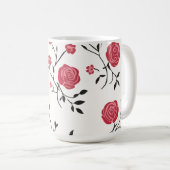 Mug Motif de rose rouge (Devant droit)
