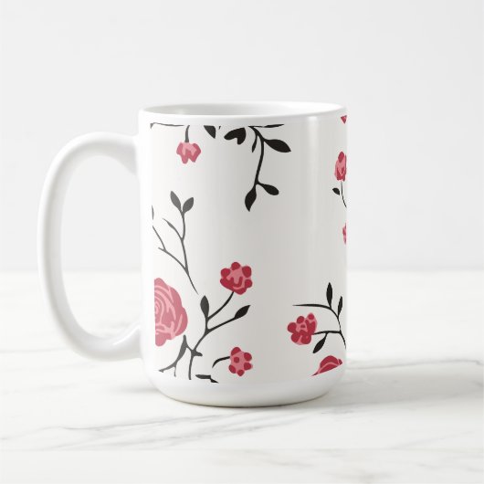 Mug Motif de rose rouge (Gauche)