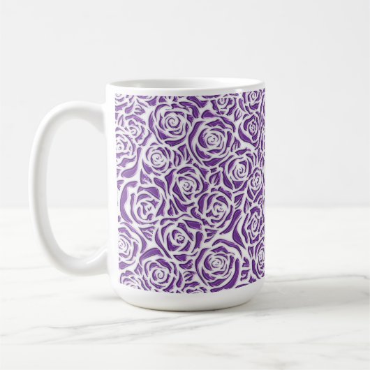 Mug Motif de rose violette douce (Gauche)