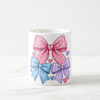 Mug Motif de ruban à nœud mignon - Nœud rose, bleu et