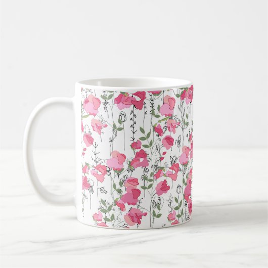 Mug Motif de saison sans couture avec pois doux. Sans (Gauche)
