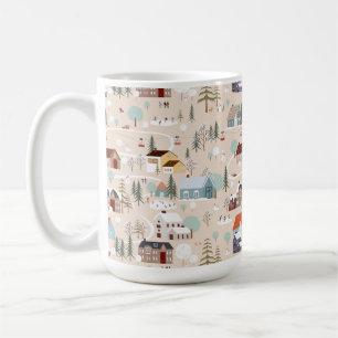 Mug Motif de scène confortable du Village d'hiver