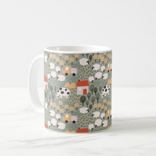 Mug Motif de scène de ferme mignonne (Devant gauche)