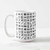 Mug Motif de signes et symboles en mathématiques noir  (Gauche)