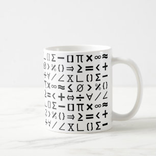 Mug Motif de signes et symboles en mathématiques noir