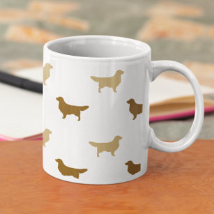 Mug Motif de silhouettes de chien d'or
