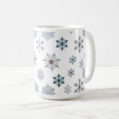 Mug Motif de silhouettes de flocons de neige classique (Devant droit)