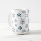 Mug Motif de silhouettes de flocons de neige classique (Devant gauche)