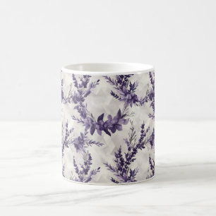 Mug Motif de style aquarelle de lavande rustique