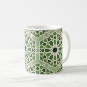 Mug motif de style arabesque vert andalou (Devant droit)