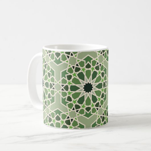 Mug motif de style arabesque vert andalou (Devant gauche)