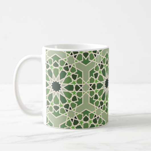 Mug motif de style arabesque vert andalou (Gauche)