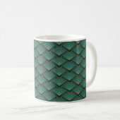 Mug Motif de style Art déco en vert turquoise (Devant droit)