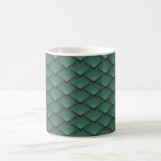Mug Motif de style Art déco en vert turquoise (Centre)