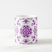 Mug Motif de style damassé violet et blanc (Centre)