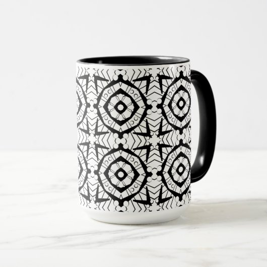 Mug Motif de style géométrique et batik (Devant droit)