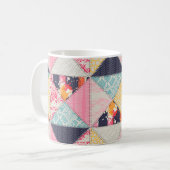 Mug Motif de style Patchwork transparent. (Devant gauche)