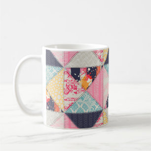 Mug Motif de style Patchwork transparent. 