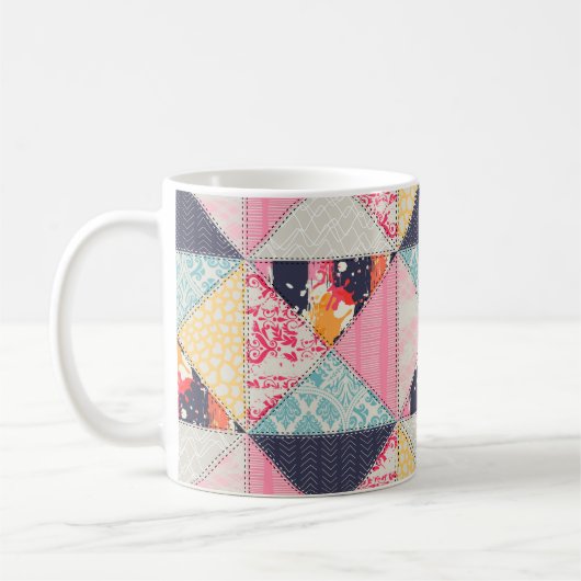 Mug Motif de style Patchwork transparent. (Gauche)