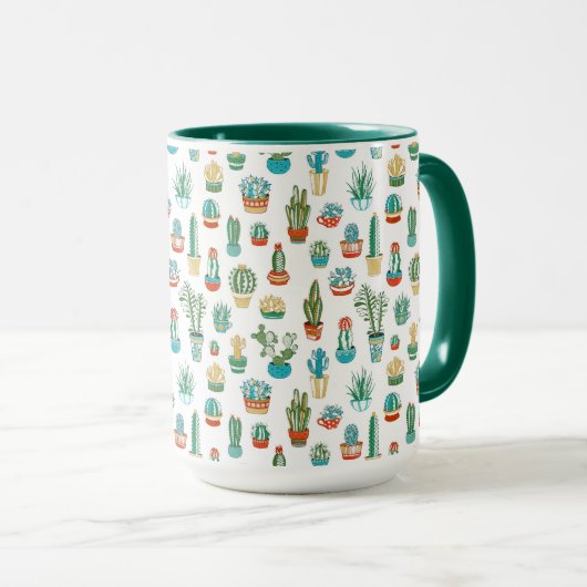 Mug Motif de Succulents (Devant droit)