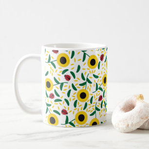 Mug Motif de Sunflower et Ladybugs