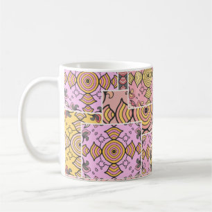 Mug motif de surface composée patchwork vintage. Décor