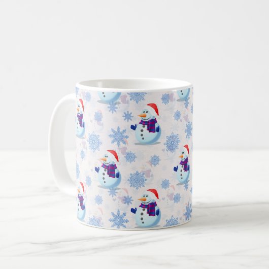 Mug Motif de surface Snowman de Noël (Devant gauche)